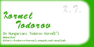 kornel todorov business card